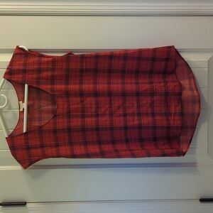 JCrew red plaid tank